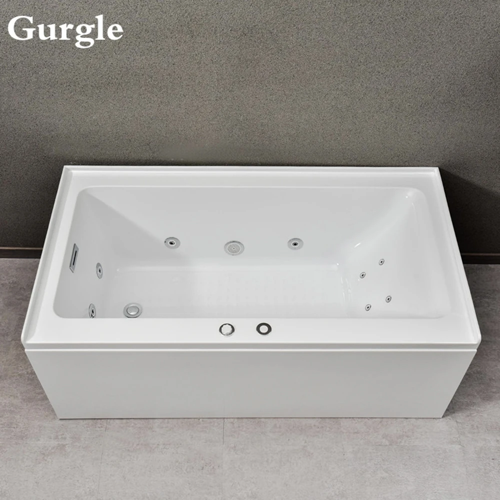 

Hot Sale Massage Bathtub 12 Jet Spa Tub Freestanding Acrylic Corner Square LED Whirlpool Bathtub