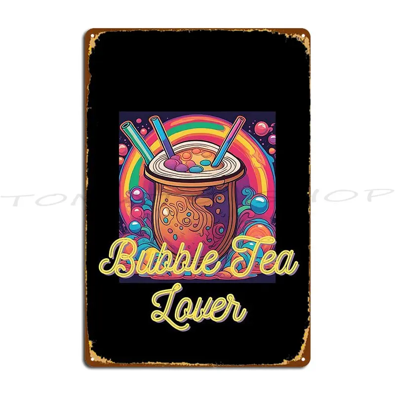 Kawaii Bubble Tea Lover Gift Asian Drinks Cute Anime Metal Sign Club Vintage Personalized Cinema Customize  Tin Sign Poster