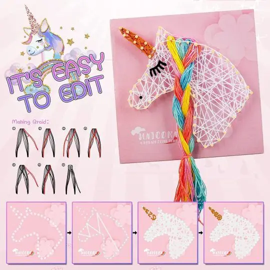 Plastic nail wire drawing foam board unicorn Christmas tree Ferris wheel love manual diy Christmas gift party interactive toy