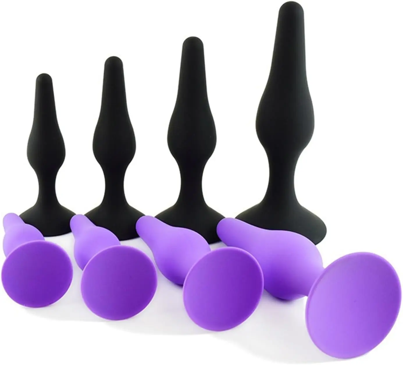 4 Piece Set Butt Plugs Trainer Silicone Anal Plugs Beginners Starter Set for Women and Men Soft Silicone Plugs Toys Trainer