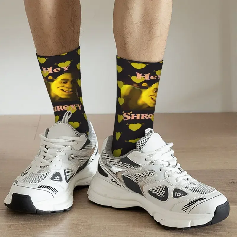 Y2K New Male Men Crazy Hey Shrexy Shrek Meme Sock Polyester Sport Women\'S Socks Spring Summer Autumn Winter