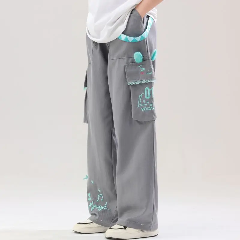 Cute Hatsune Miku Summer Multifunctional Comfortable Straight Overalls Cartoon Anime Fashionable Comfortable Casual Pants