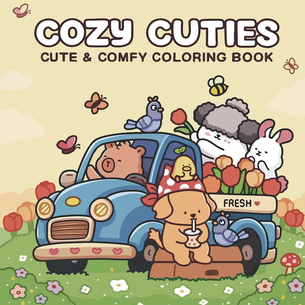 Gemütliche Kuscheltiere Komfort-Malbuch für Erwachsene Niedliche Musterzeichnungen Schönes Geburtstags- und Feiertagsgeschenk für Erwachsene