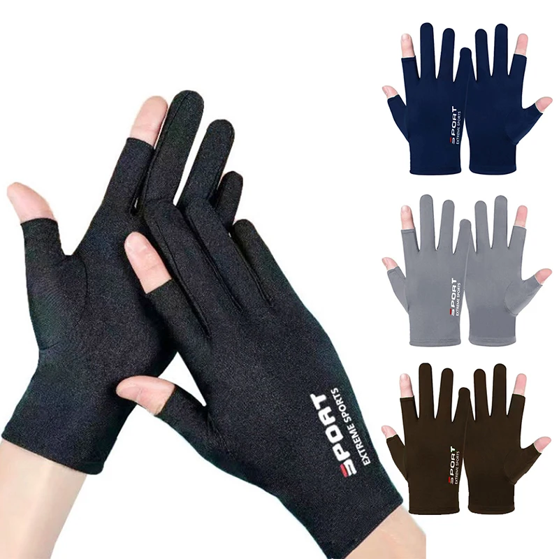 1 paio di guanti da uomo traspiranti estivi Ice Silk Sun Proction guanto da guida per Moto Full Finger guanti da Moto guanti da ciclismo