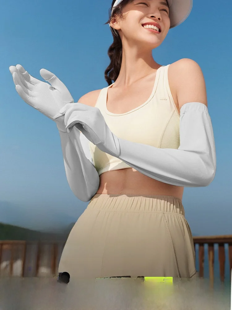 

Свободные длинные перчатки из ледяного шелка с защитой от ультрафиолета, охлаждающие, дышащие, для вождения и езды на велосипеде, летние солнцезащитные женские перчатки