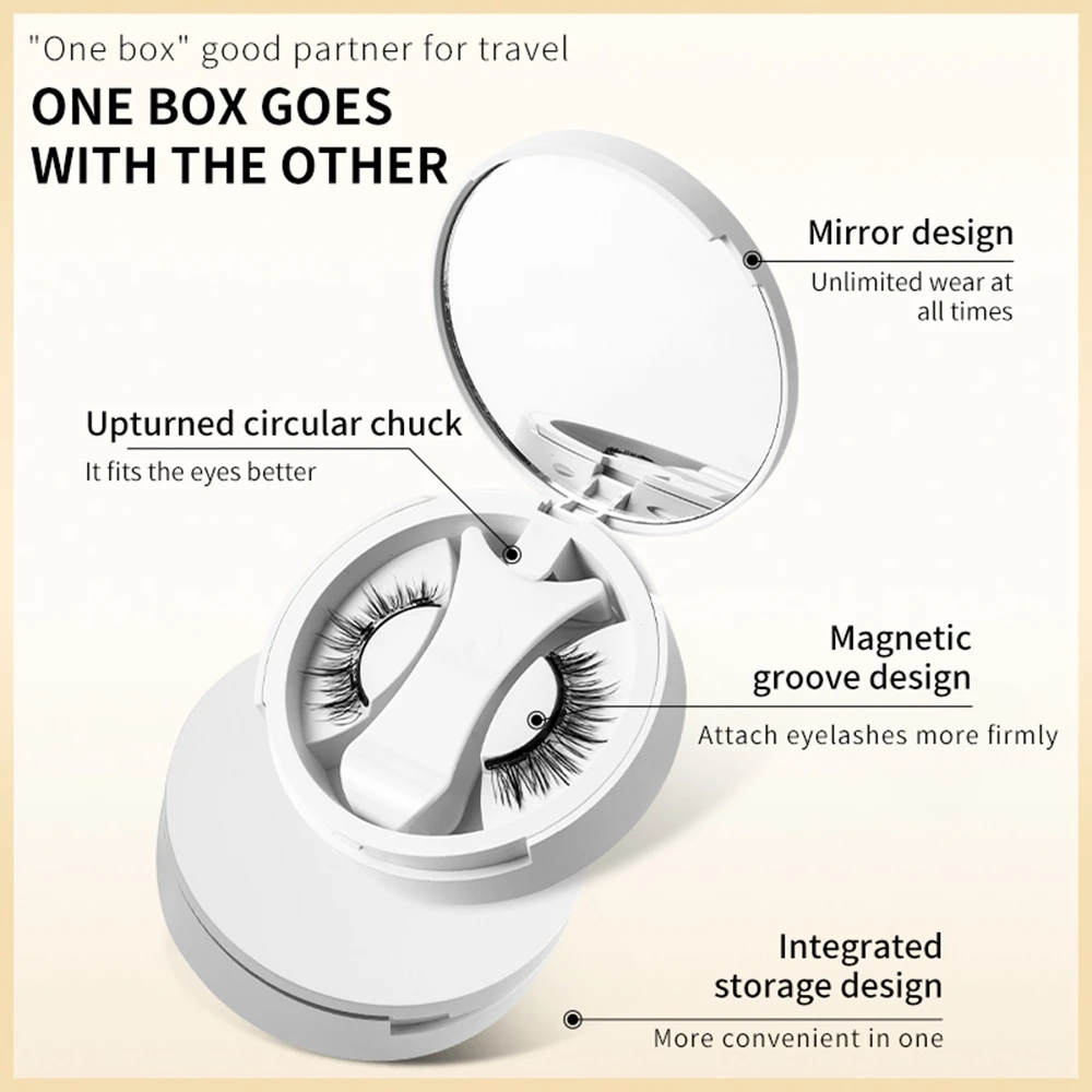 1 ชุด 3D แม่เหล็กขนตาปลอมกาวฟรีขนตาปลอมแบบใช้ซ้ําได้ทุกวันแต่งหน้าขนตาอุปกรณ์สวมใส่ง่ายและลบ