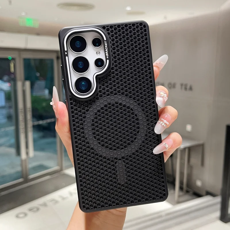 

Dual-layer spherical three-dimensional cooling mesh magnetic phone case for SamsungS23UltraHeat DissipationS24ultraBreathableS25