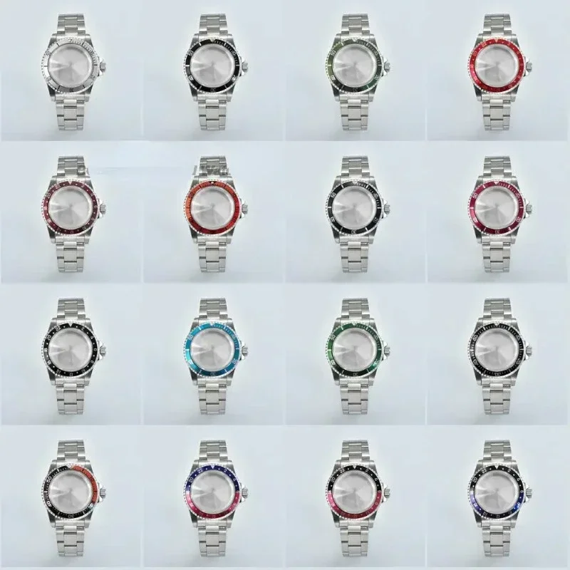 

NH35 Case 39.5mm 120 Click Vintage 316L Stainless Steel Watch Case Oyster Bracelet Acrylic Bubble Glass For SUB /GMT NH36