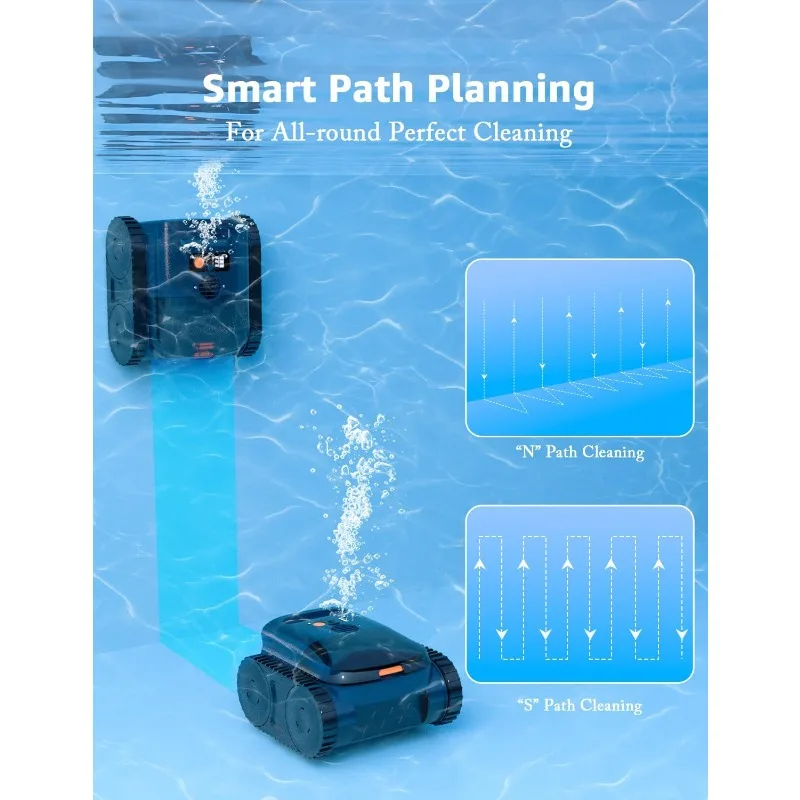 Беспроводной пылесос для бассейна для подземных бассейнов, беспроводной робот-пылесос площадью до 2150 кв. футов, пылесос для очистки стен и водных линий