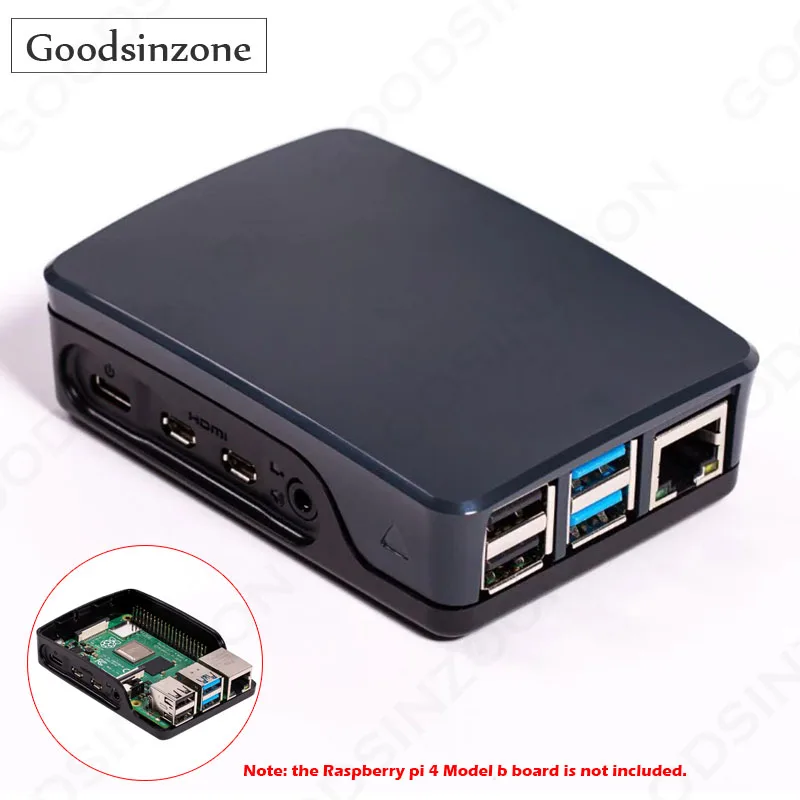 Raspberry Pi 4 Case, ABS Protective Shell Box for Official Raspberry Pi4 Model B Two-Part (with Pi Logo)
