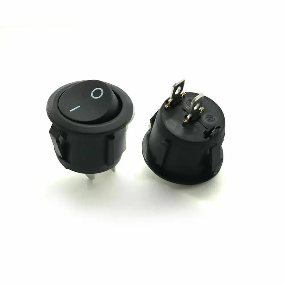 SPST Toggle Switch ON/OFF Plastic Single Pole Single Throw 10A 12V 5pcs/Set Black Boat Button Car Mini Snap-in