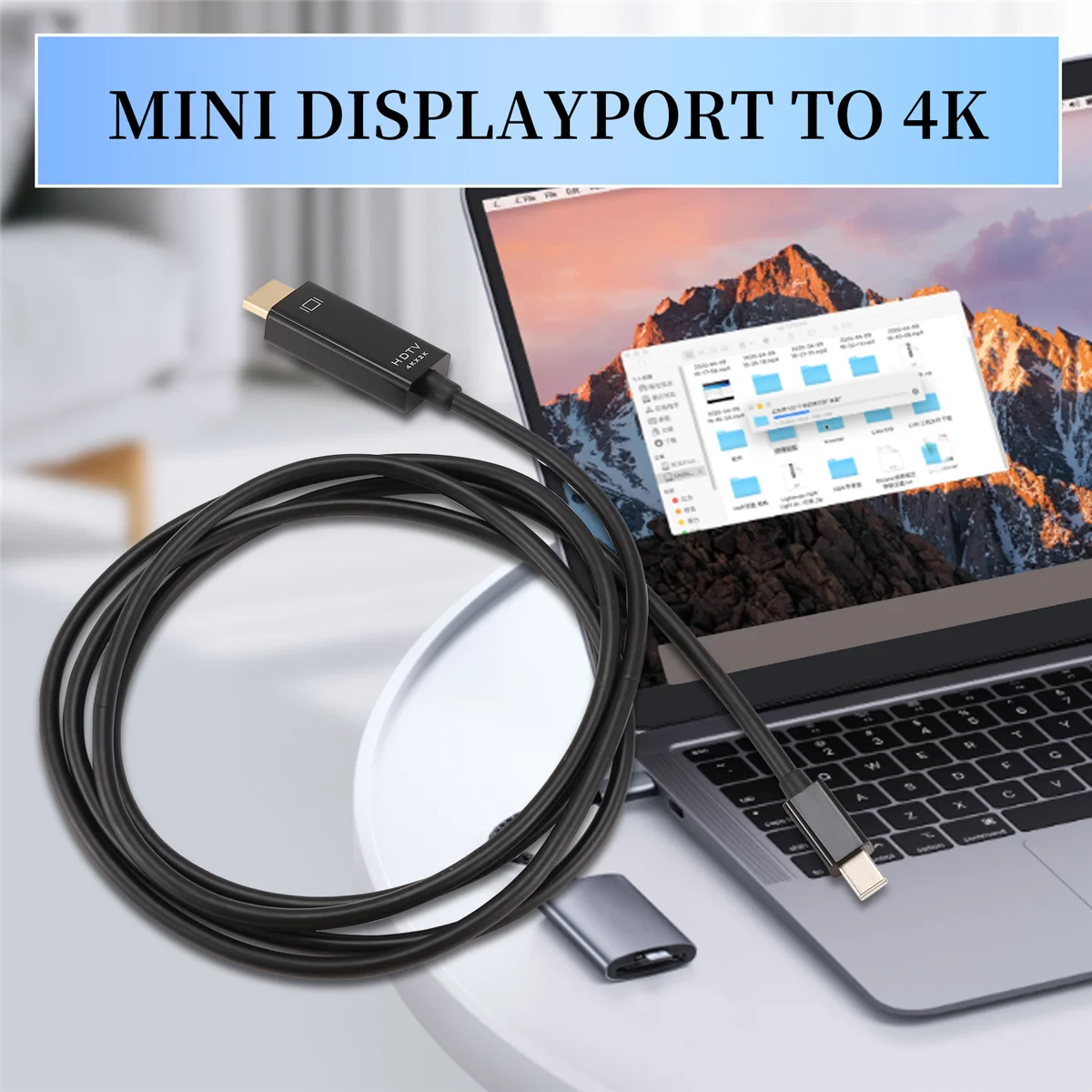 A66I Mini DisplayPort إلى كابل HDMI 4K Mini DP إلى HDMI كابل 6 أقدام لجهاز MacBook Air/Pro، Surface Pro/Dock، شاشة، جهاز عرض