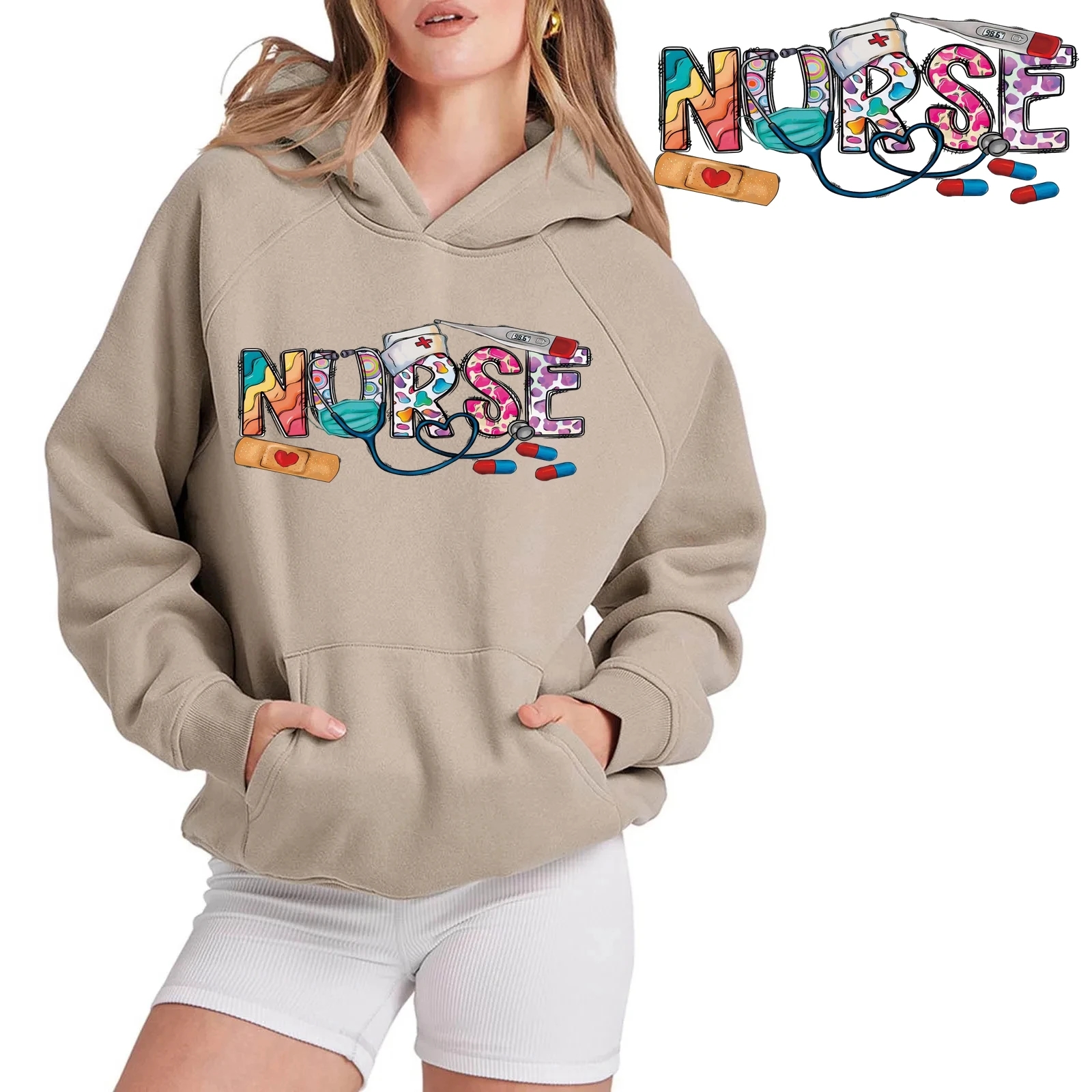 

Hot Sale Nurse Life Decals Iron On CNA Life Leopard Nurse Affirmation DTF Transfers Ready To Press For Jacket Clothes
