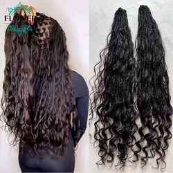 Body Wave Crochet Boho Braids Human Hair Pre-looped Boho Box Braids Crochet Human Hair With wavy Ends For Black Women