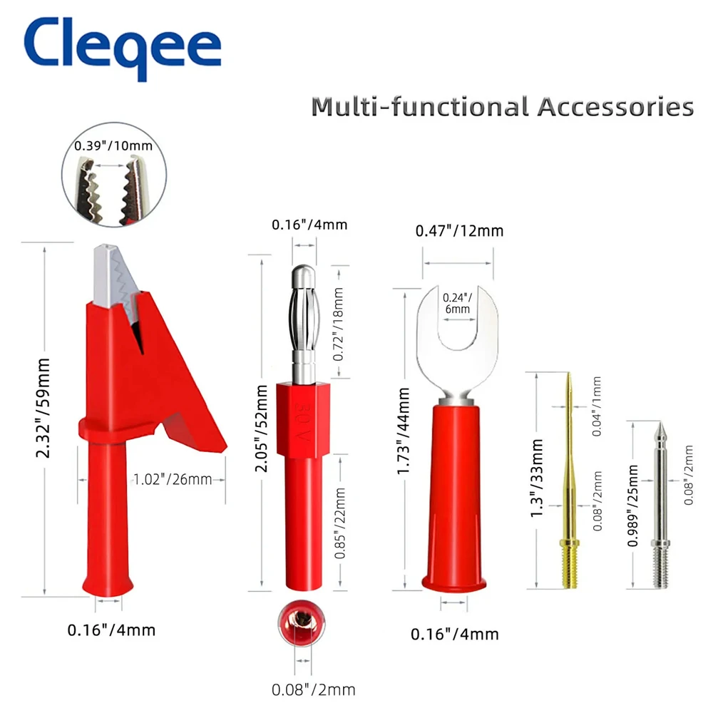 Imagem -04 - Cleqee-multímetro Digital Agulhas Substituíveis Test Leads Kits Fios para Fio Dicas