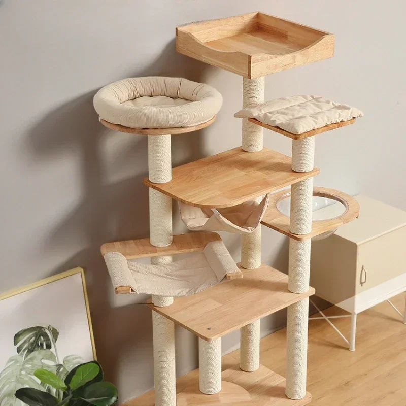 Shelf Large Cat Scrapers Tree Tower Wood Luxury Climbing Cute Cat Scrapers Accessories Drapak Dla Kota Cat Supplies