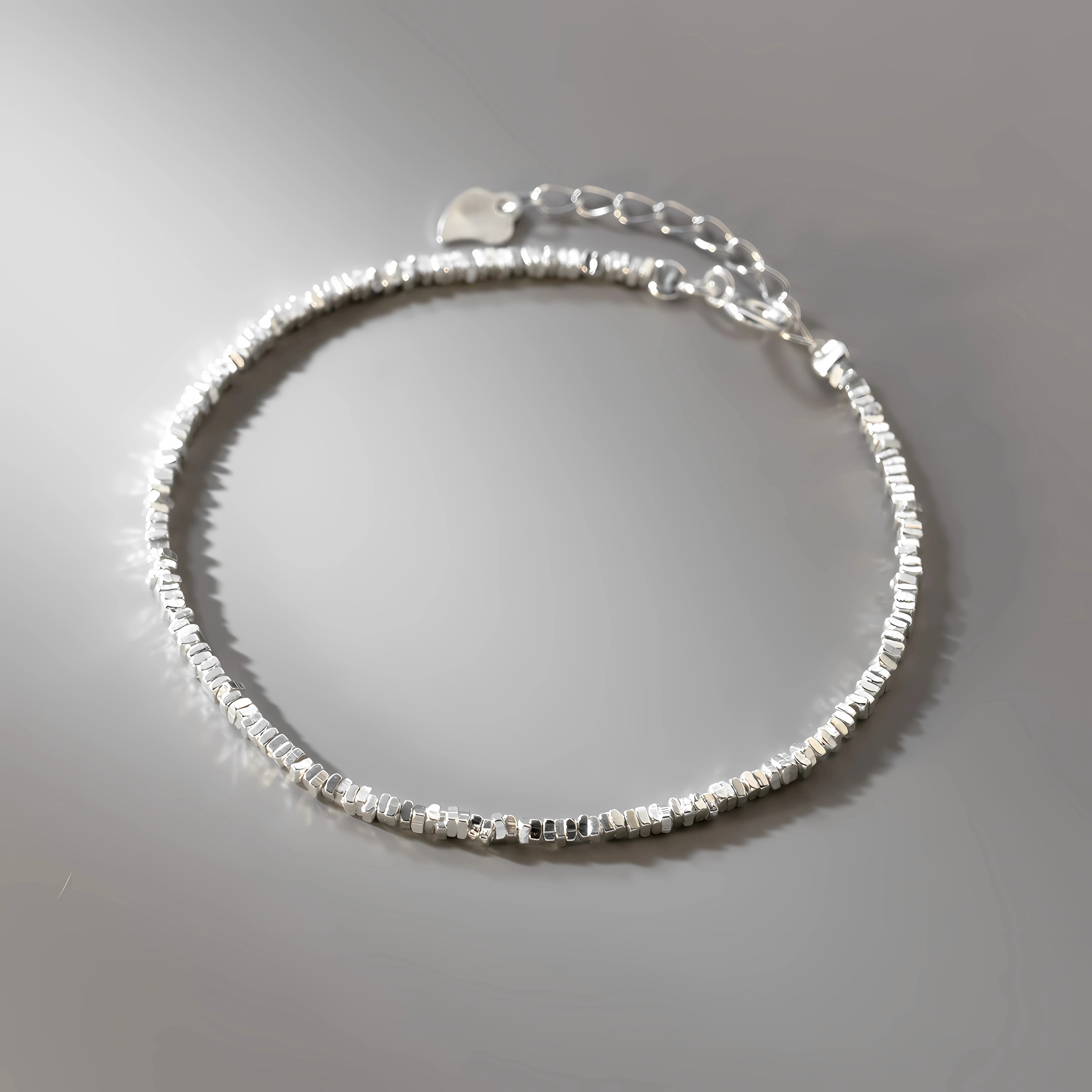 Irregular Silvers Fragments 15+5cm Simple Bracelet 925 Sterling Silver Fine Jewelry Exquisite Gift for Women Fashion Hot Selling