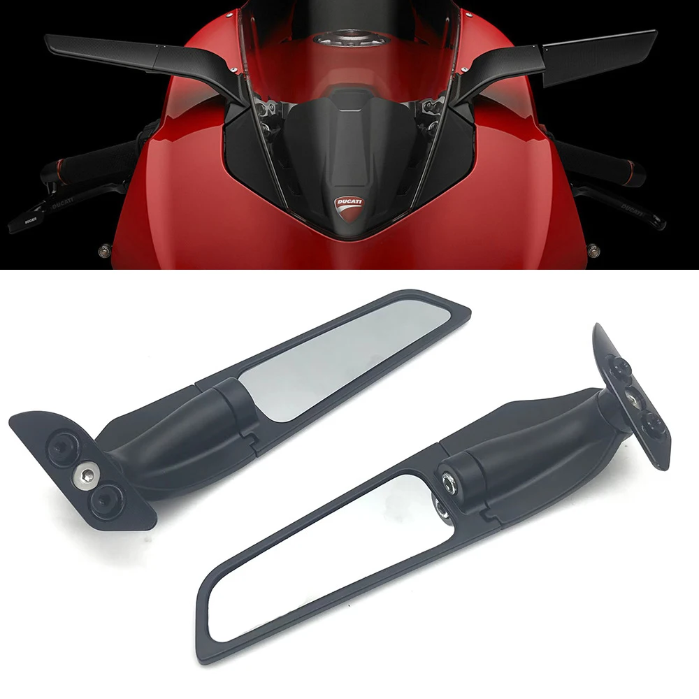 

Motorcycle Swivel Wing Fin Side Rearview Mirrors For Ducati Panigale 959 2016-2021 1299 2015-2018