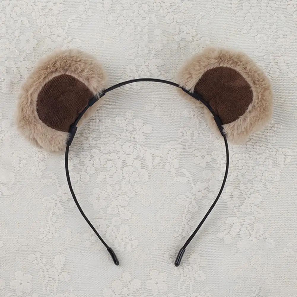 Chipmunk Ear Headband Plush Bear Ear Decor Girl Headgear Elastic Design Animal Theme Headband Makeup Headgear