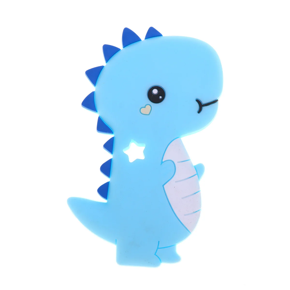 

Dinosaur Shape Teether Silicone Teethers For Chewing Colorful Educational Teething Necklace Blue