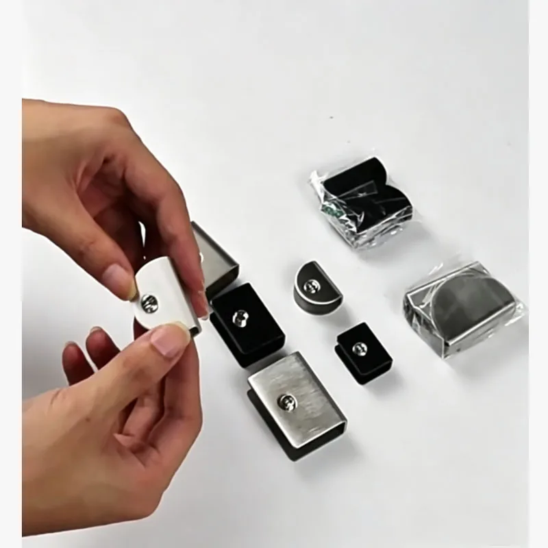 4PCS Stainless Steel Glass Clamp Bracket Wall Mount Shelf Support Clip Fit 6/8/10/12mm Square Plate Glass Fixed Holder