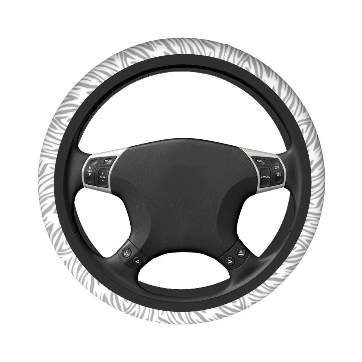 Zebra Print Car Steering Wheel Cover 38cm Animal Skin Texture Steering Wheel Protective Cover Car-styling Interior Accessories