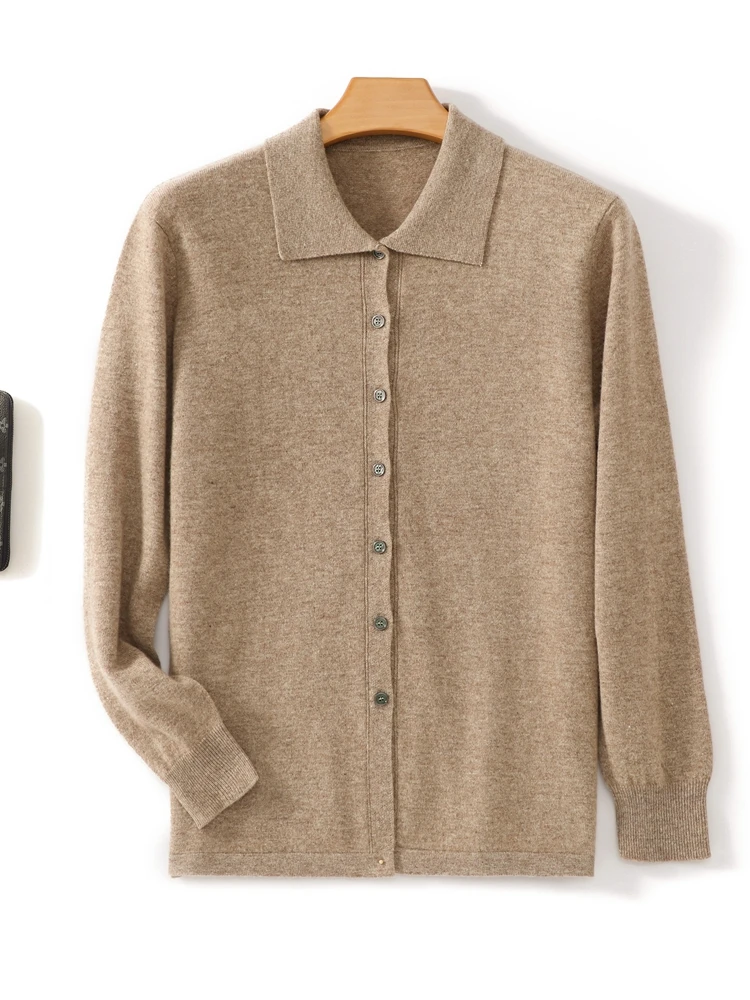 

New Autumn Winter Men's Cashmere Cardigan 100% Merino Wool Sweater Shirt Smart Casual Knitwear Quality Soft Long Sleeve Tops