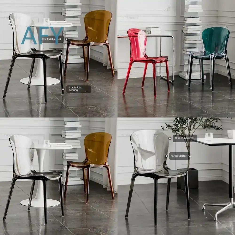 Creative Acrylic Dining Room Chairs for Home Transparent Backrest Nordic Chairs Simple Designer Household Chair for Living