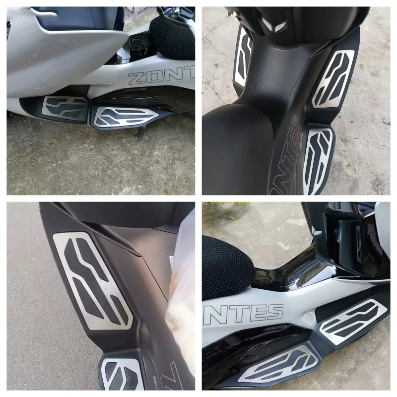 New For ZONTES 350D D350 Modified Stainless Steel Foot Pedal Mat Anti-Slip Brushed Pedal Non-Destructive Installation