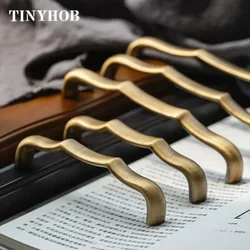 Tinyhob Antique Bronze Brass Cabinet Handles Retro Cloakroom Shoe Cabinets for Drawers Kitchen Handles Accessories