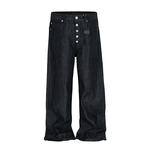 Owen Seak Men\'s Baggy Jeans Casual Origianl Pants Men Cargo Work Autumn High Street Denim Pants Loose Black Luxury Trousers