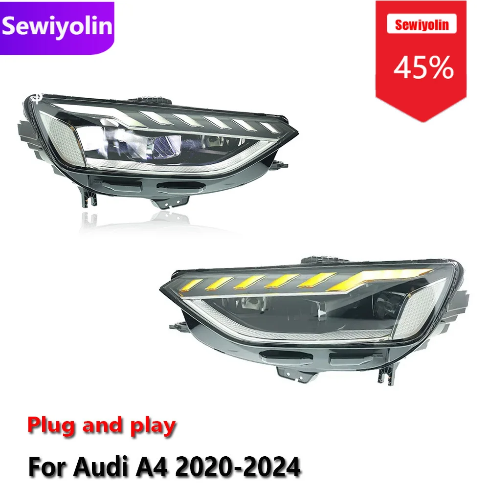 

Автомобильные светодиодные фары DRL в сборе для Audi A4 B10 2020-2024 противотуманные фары DRL тормозной указатель поворота Plug and Play