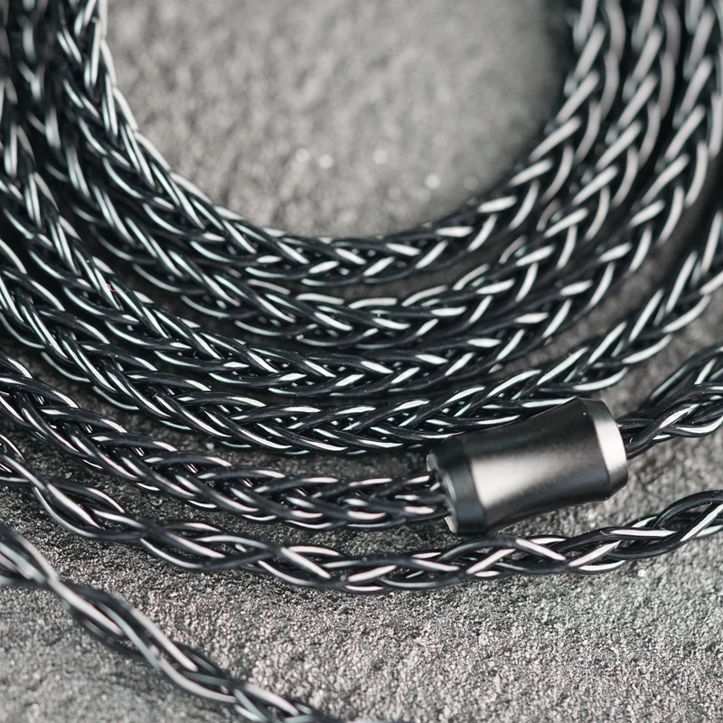 XINHS 8 strands black headphone upgrade cable with microphone