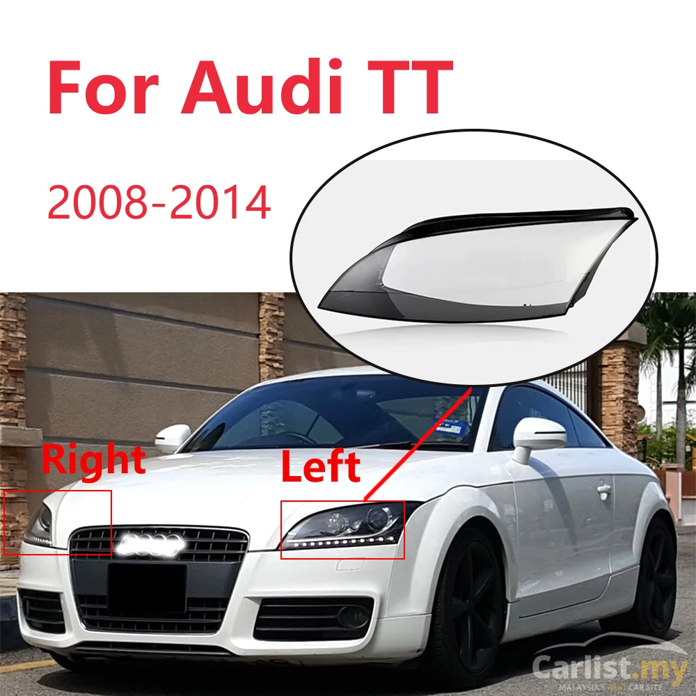 

Для Audi TT 2008-2014 светодиодный автомобильный передний налобный фонарь, прозрачный зеркальный чехол, прозрачный автомобильный светильник, стеклянный корпус из оргстекла