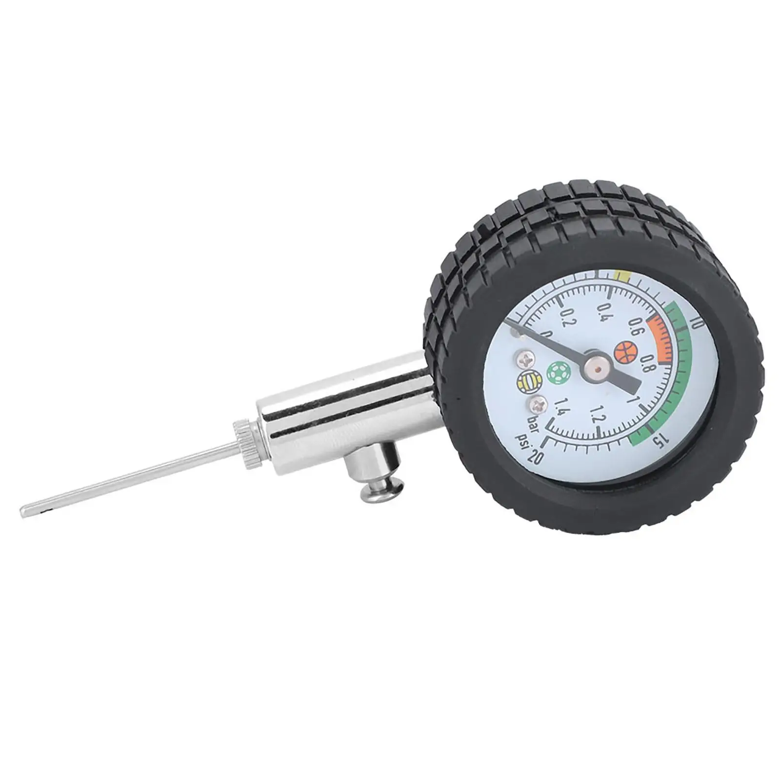 Sports Ball Air Pressure Gauge - Professional Stainless Steel Tool for Basketball, Football, Volleyball