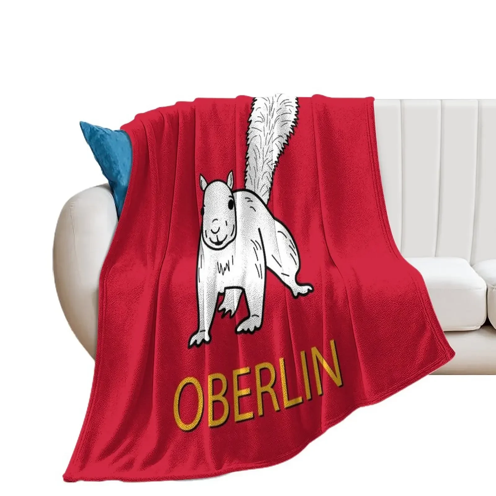 Cute Oberlin White Squirrel Throw Blanket anime Luxury St Blankets