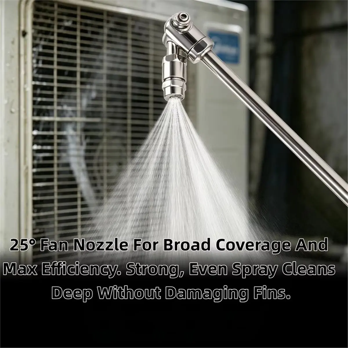 360° Swivel AC Cleaning Wand with 25° Fan Nozzle - 1/4