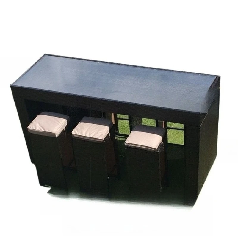 

Outdoor imitation rattan furniture, cafe rattan tables and chairs casual bar, high chairs