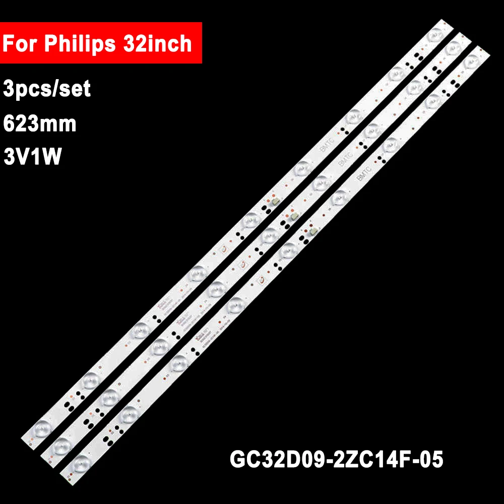 

3PCS LED Backlight Strip For 320WU1 F32C7100B 321E5Q 32PHF3056/T3 GC32D09-ZC14F-05 303GC315037 DHL32-F600 LED-32B900V 32PFF3058