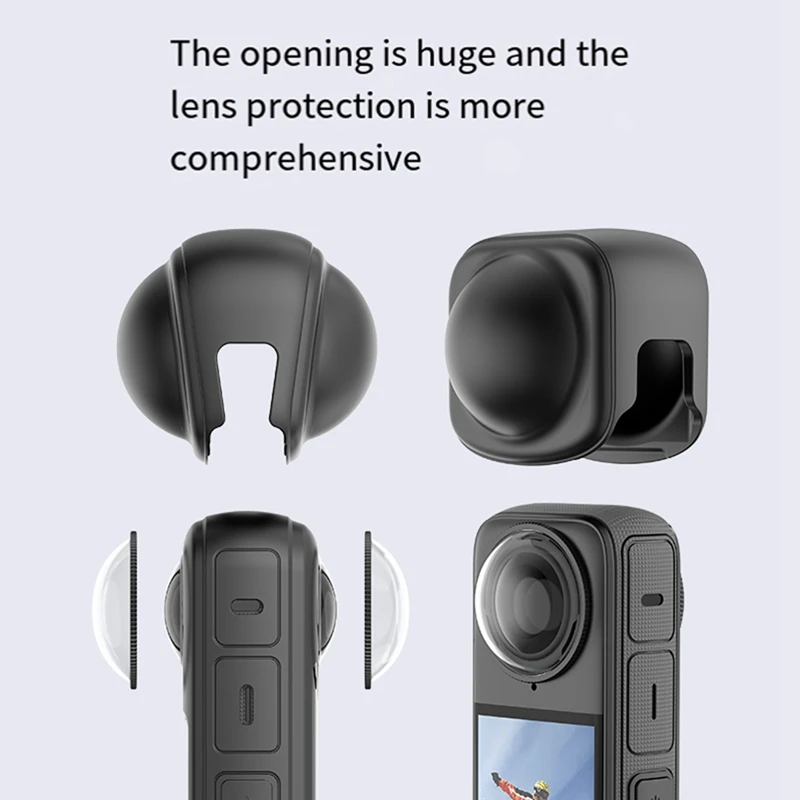 Silicone Lens Cap For Insta360 X4 Panorama Camera Lens Cap Soft Silicone Lens Protective Cover Camera Accessory