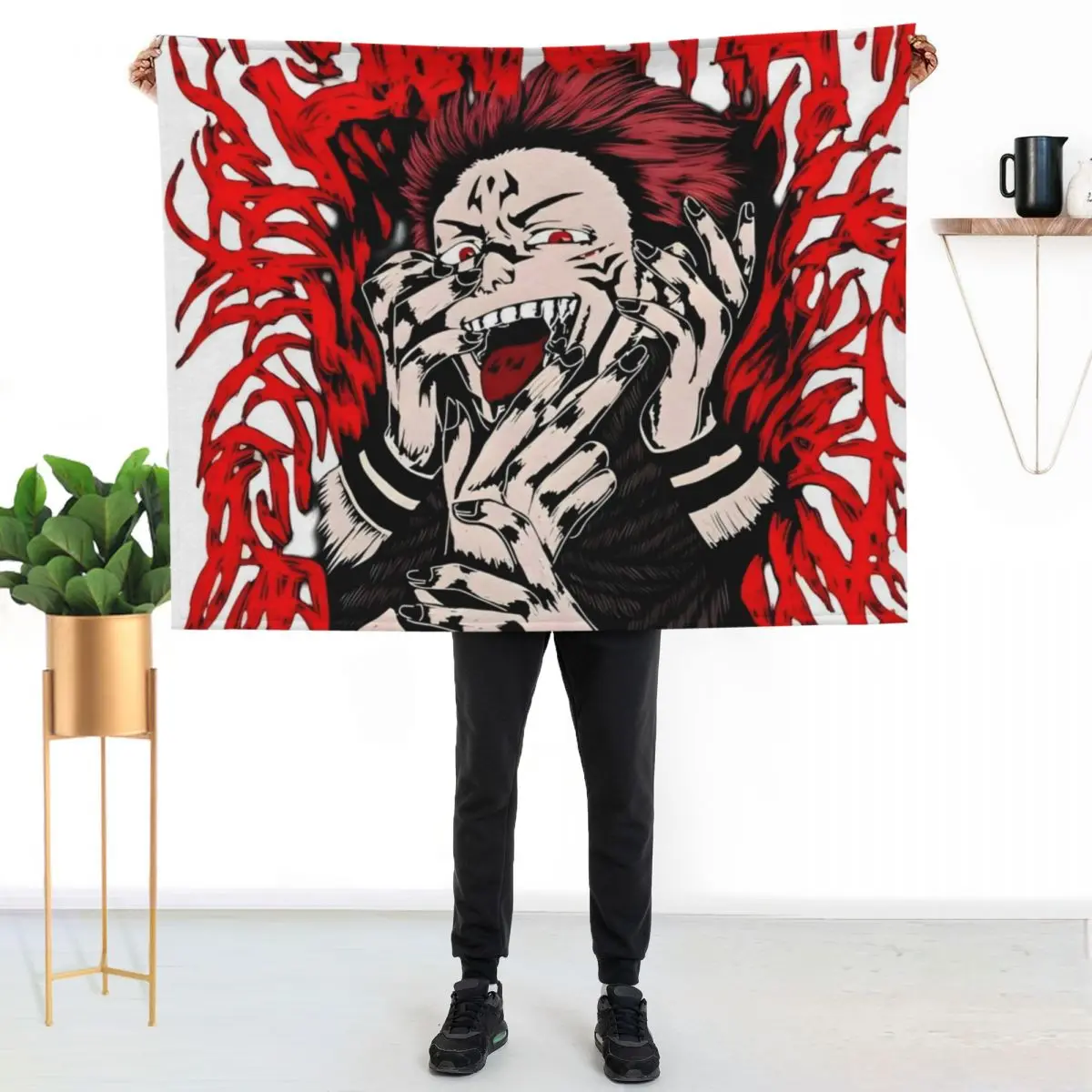 the last villain-%[? sukunas?]%-of sorcerer Throw Blanket Shaggy Bed Kid'S Giant Sofa wednesday Hair Blankets