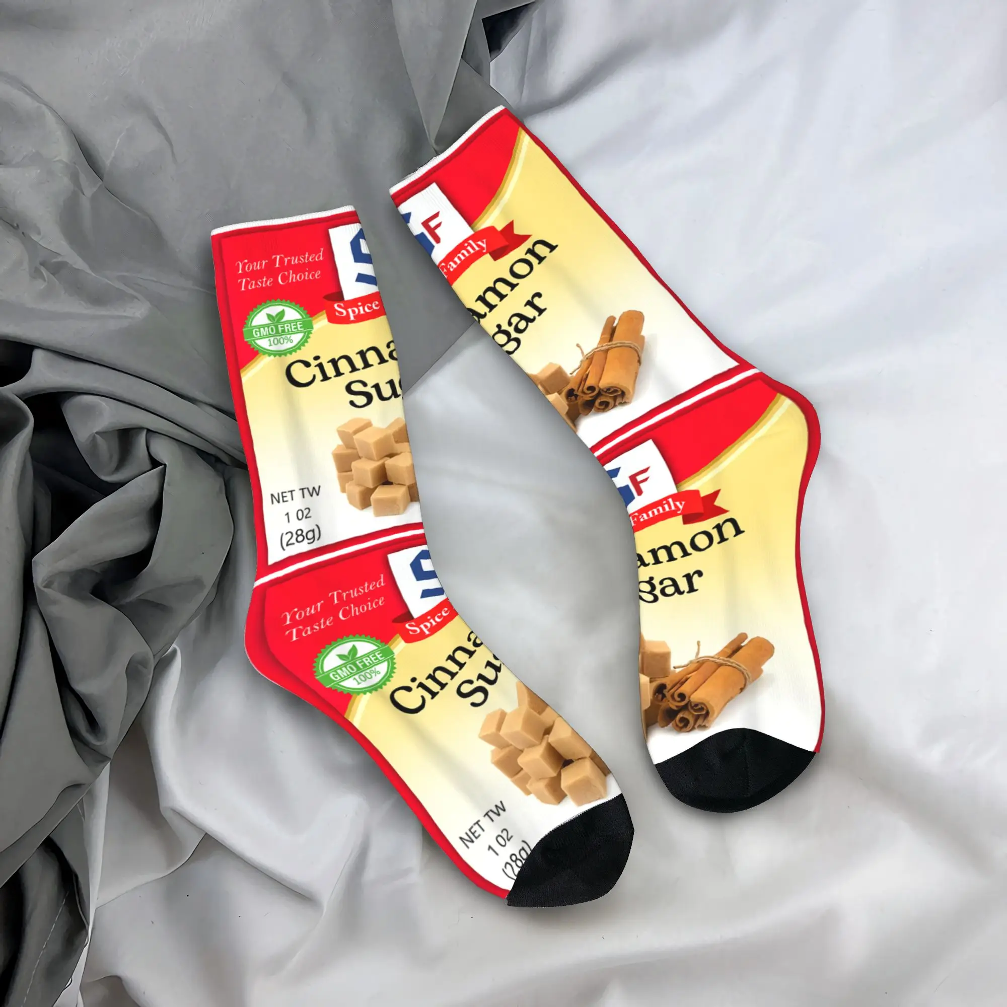

Cinnamon Sugar Condiment Holiday Spice Group Costumes Stockings Custom Trendy Socks Winter Non Skid Socks Men Warm Soft Socks