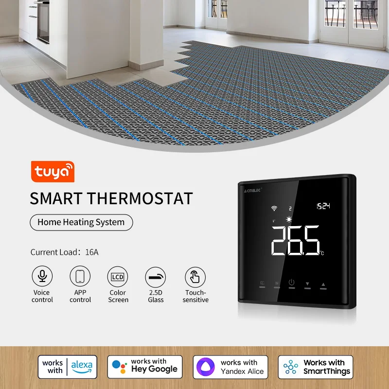 Tuya Smart Vloerverwarming Wifi Thermostaat Voor Elektrische Kamertemperatuur Afstandsbediening Google Home \\ Aleax