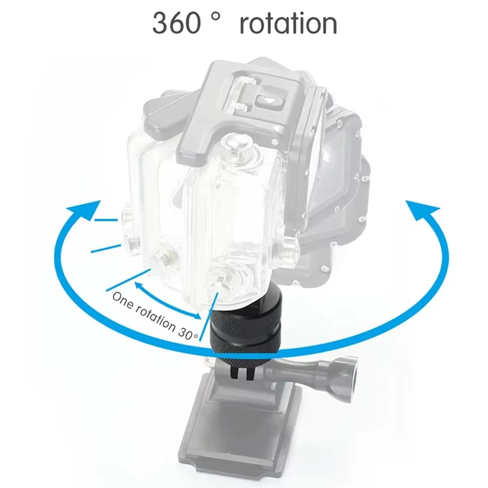 Tripod Mount Adapter Aluminum Alloy 360° Rotatable Mount Bracket Base for GoPro Hero 13 12 11 10 9 Insta360 X4 X3 DJI Action 4 3