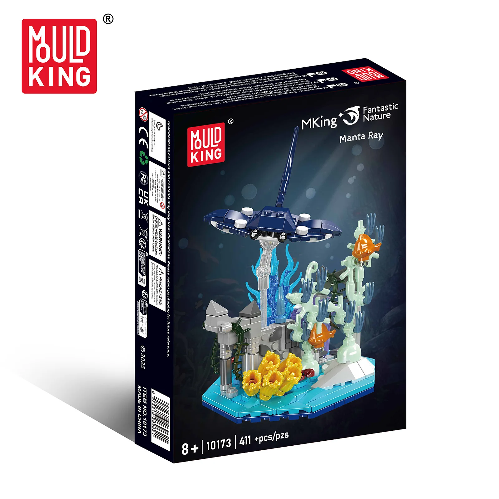 قالب King 10173 مجموعة بناء مانتا راي 411 قطعة سلسلة الطبيعة الرائعة نموذج الحياة البحرية لهواة جمع الكبار عرض هدية #6