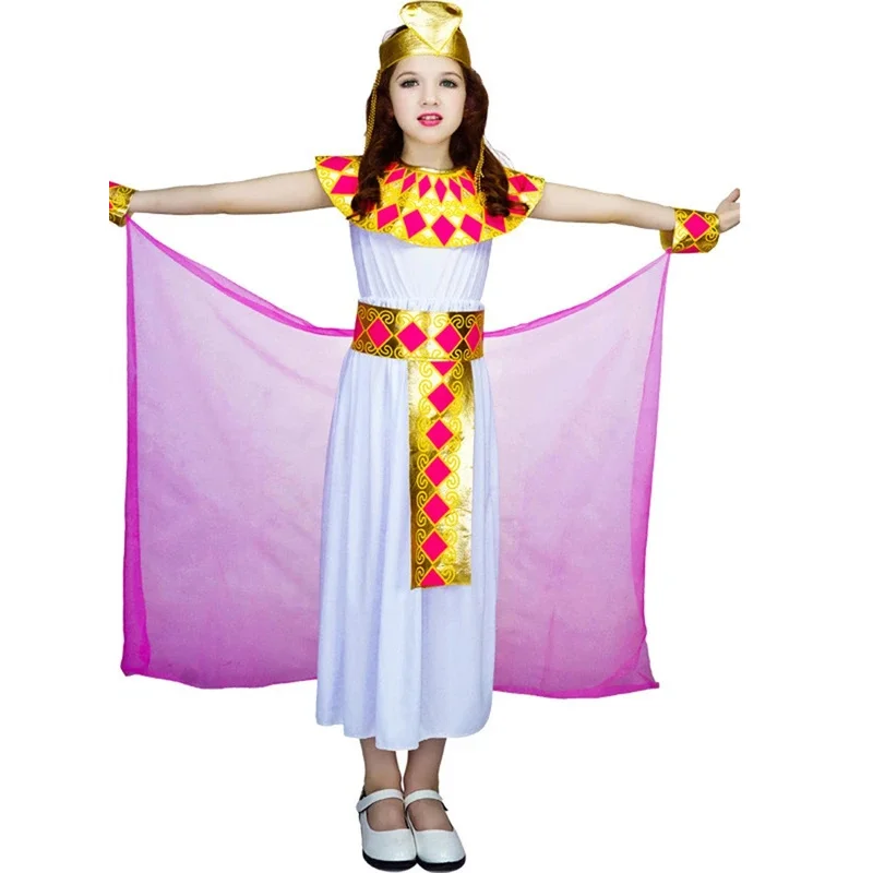 

Halloween Children's Ancient Egyptian Goddess Girls Fashion Dress Girls Carnival Party Stage Role Playing Performance Costume