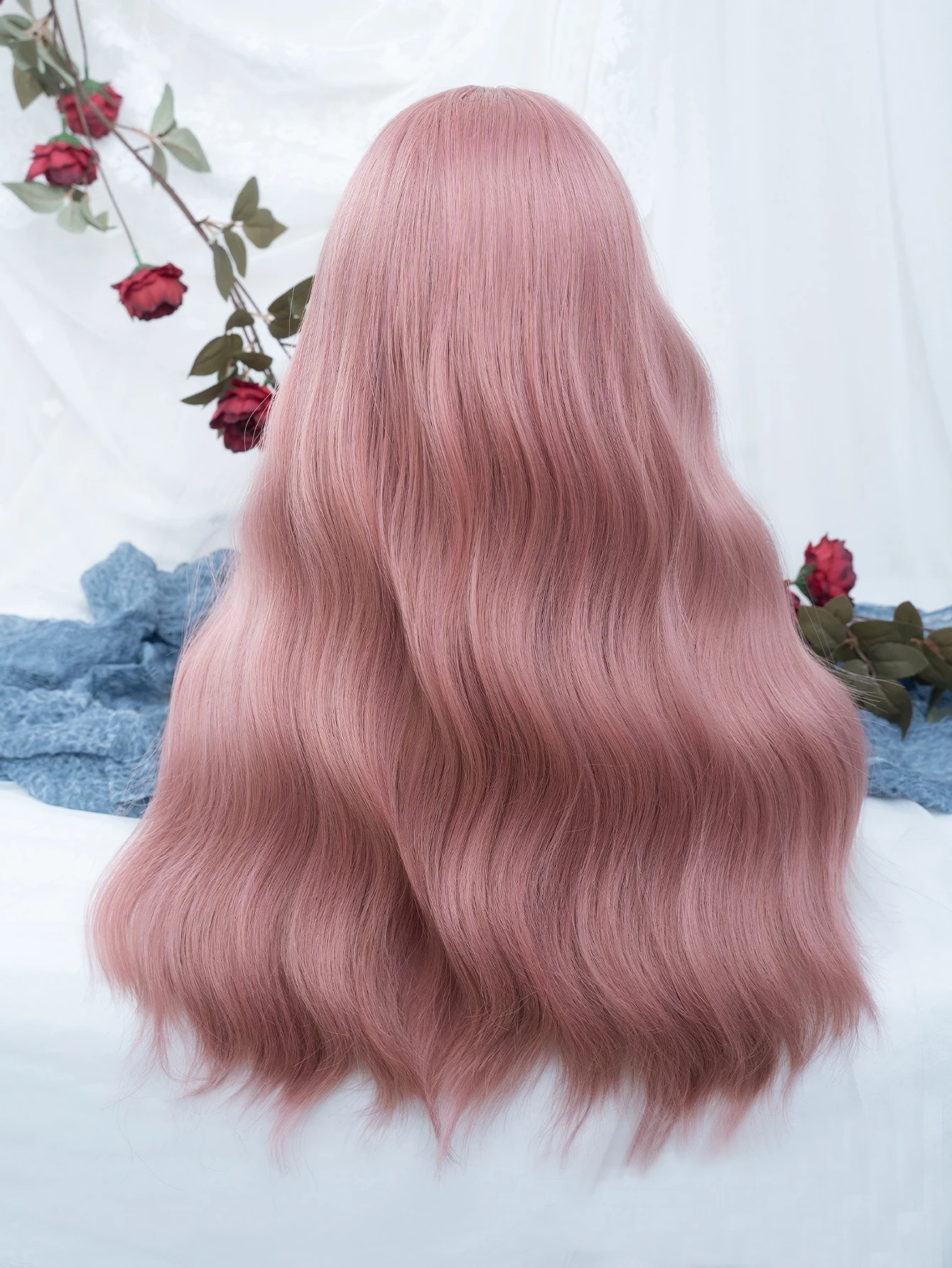 24Inch Purple Pink Color Synthetic Wigs Middle Part Long Natural Curly Hair Wig For Women Cosplay Drag Queen Heat Resistant image 6