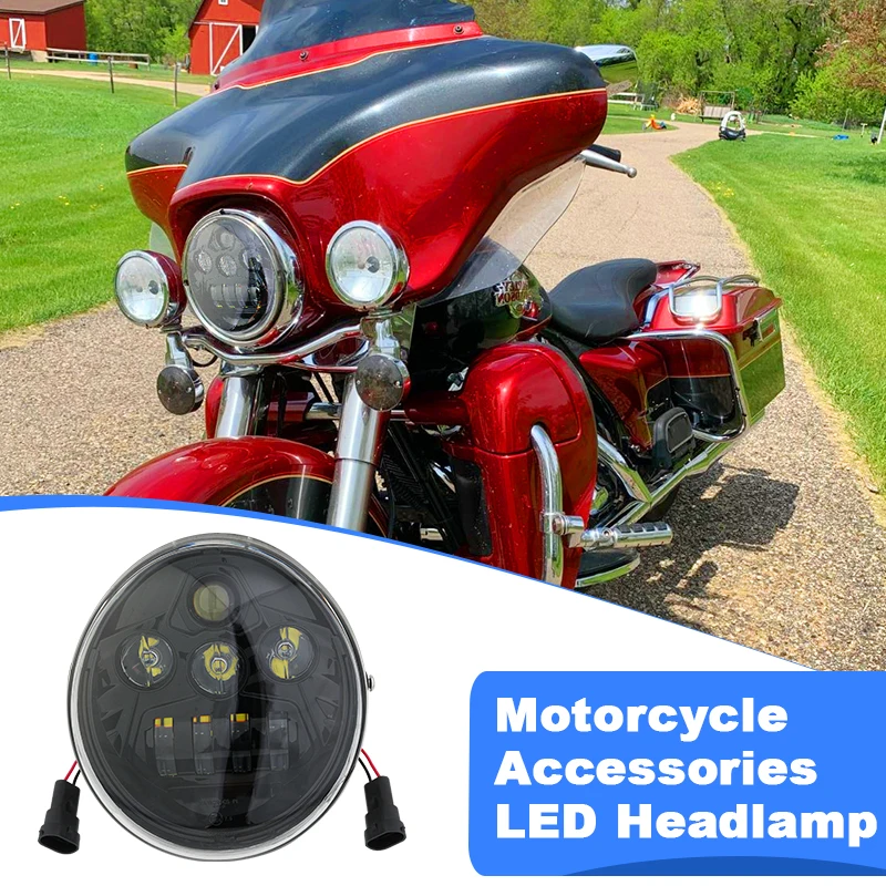 Motorcycle Accessory LED Headlamp Front Headlight Low High Beam Black Fit For Harley V-Rod VRSC VRSCF VRSCR 2002-2017 4