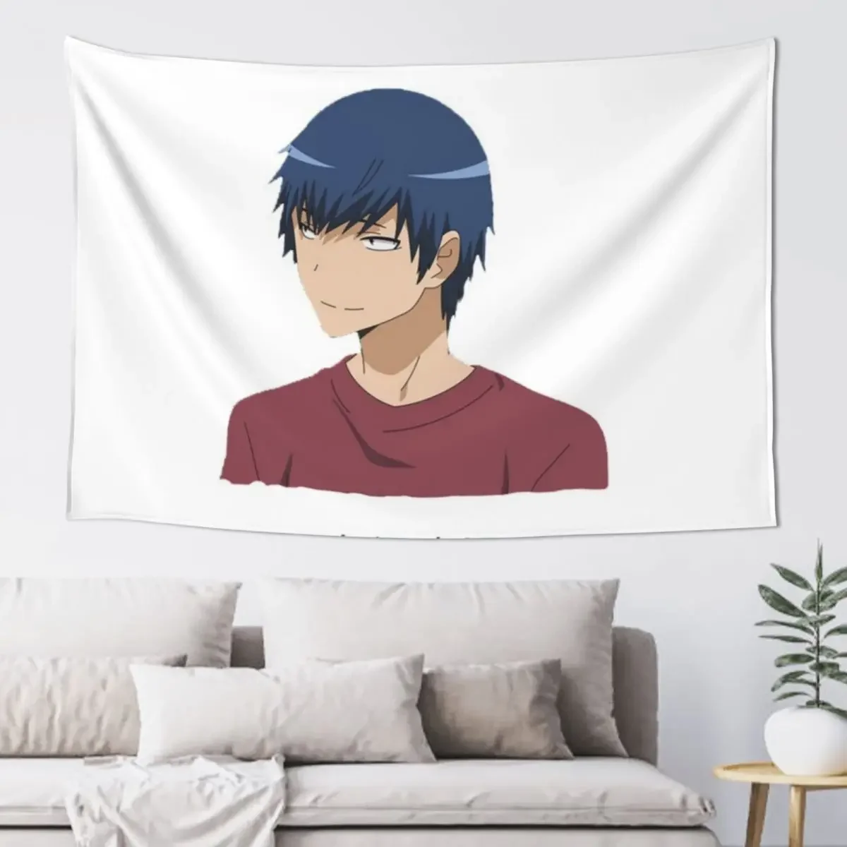 Toradora - Ryuji Takasu - Smiling. Tapestry Wall Deco Room Ornaments Room Decorator Wall Hangings Decoration Tapestry