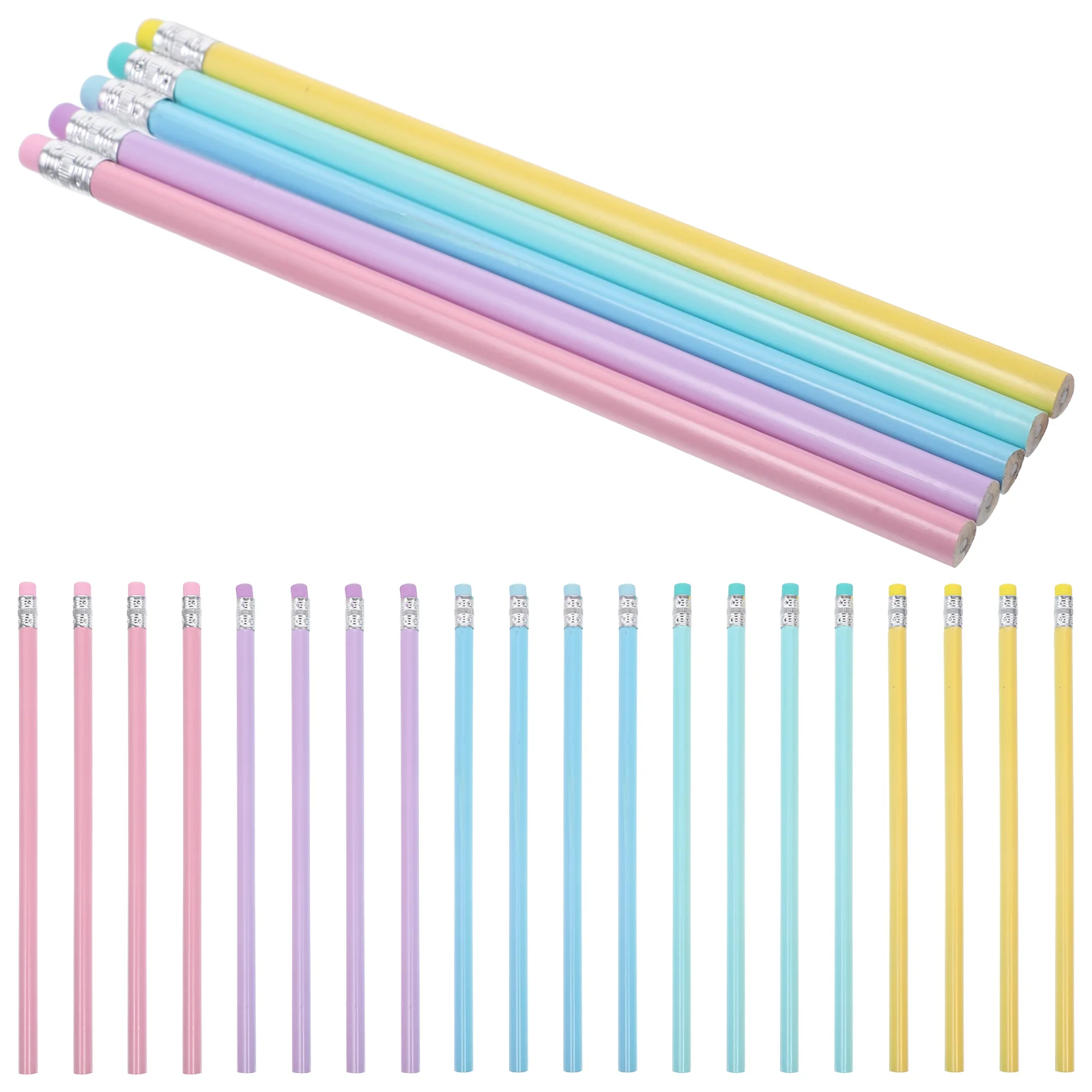 

50 Pcs Portable Pencil Macaron Ribbon Wipe Head Hb Triangular Pole Writing and Painting Posture Correction Student Pencil Pieces